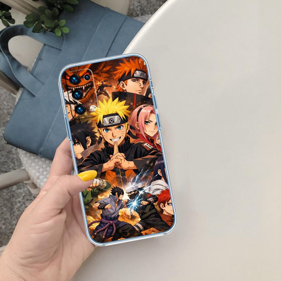 PP5 Anime Naruto Akatsuki Soft Shell Transparent Phone Case for Motorola Moto G7 G8 G9 G84 G85 G73 G24 G15 Z2 Play Power Plus