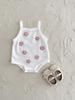 Baby Girl Embroidered Floral Strappy Summer Romper - Soft, Colorful, and Comfortable Jumpsuit