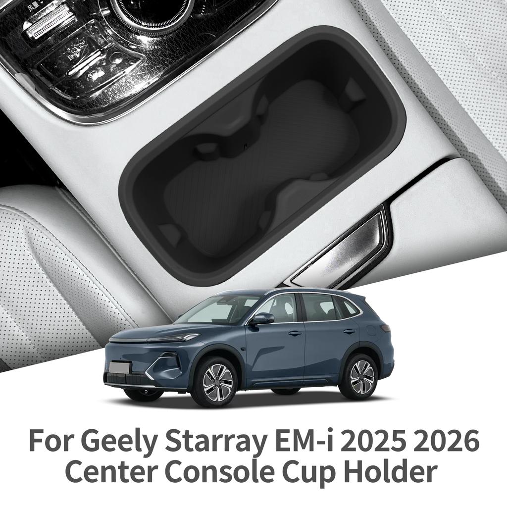 Pour Geely Starray 7 EM-i 2026 Insert de Console Centrale Porte-Gobelet Boîte de Rangement Organisateur Accessoires Intérieurs de Voiture Noir