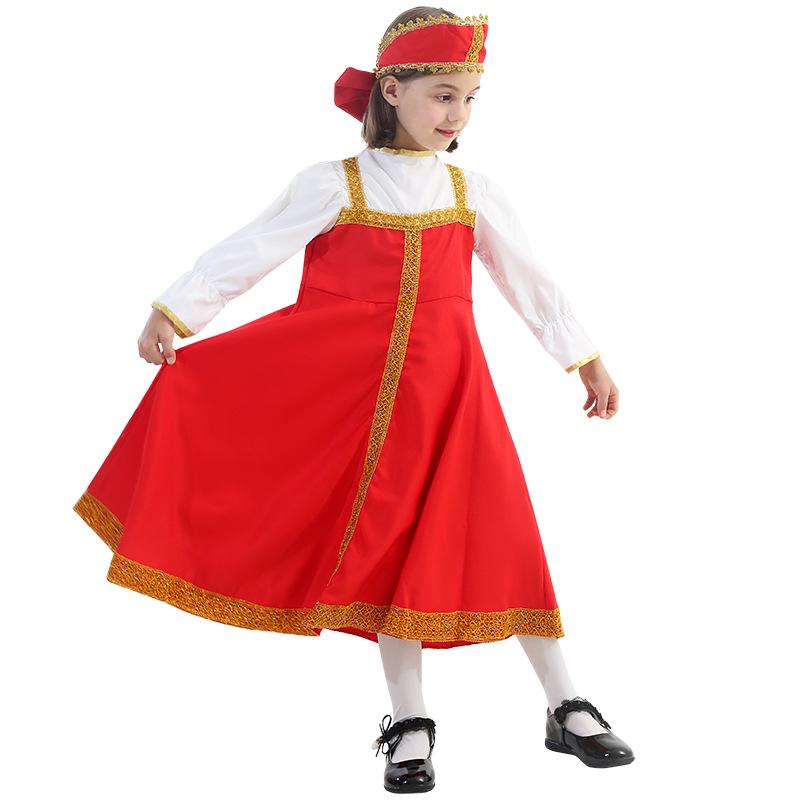 Halloween Traditional Russian Costume for Girl - Kids' Party & Carnival Performance Outfit