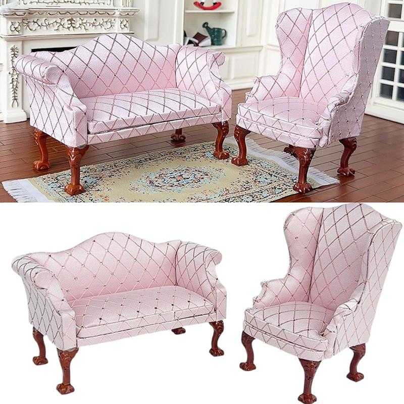 1/12 Puppenhaus Simulation Sofa Stuhl Modell Puppen Heim Sessel Sofa Wohnzimmer Möbel Dekor Puppenhaus Wohnszene Ornament
