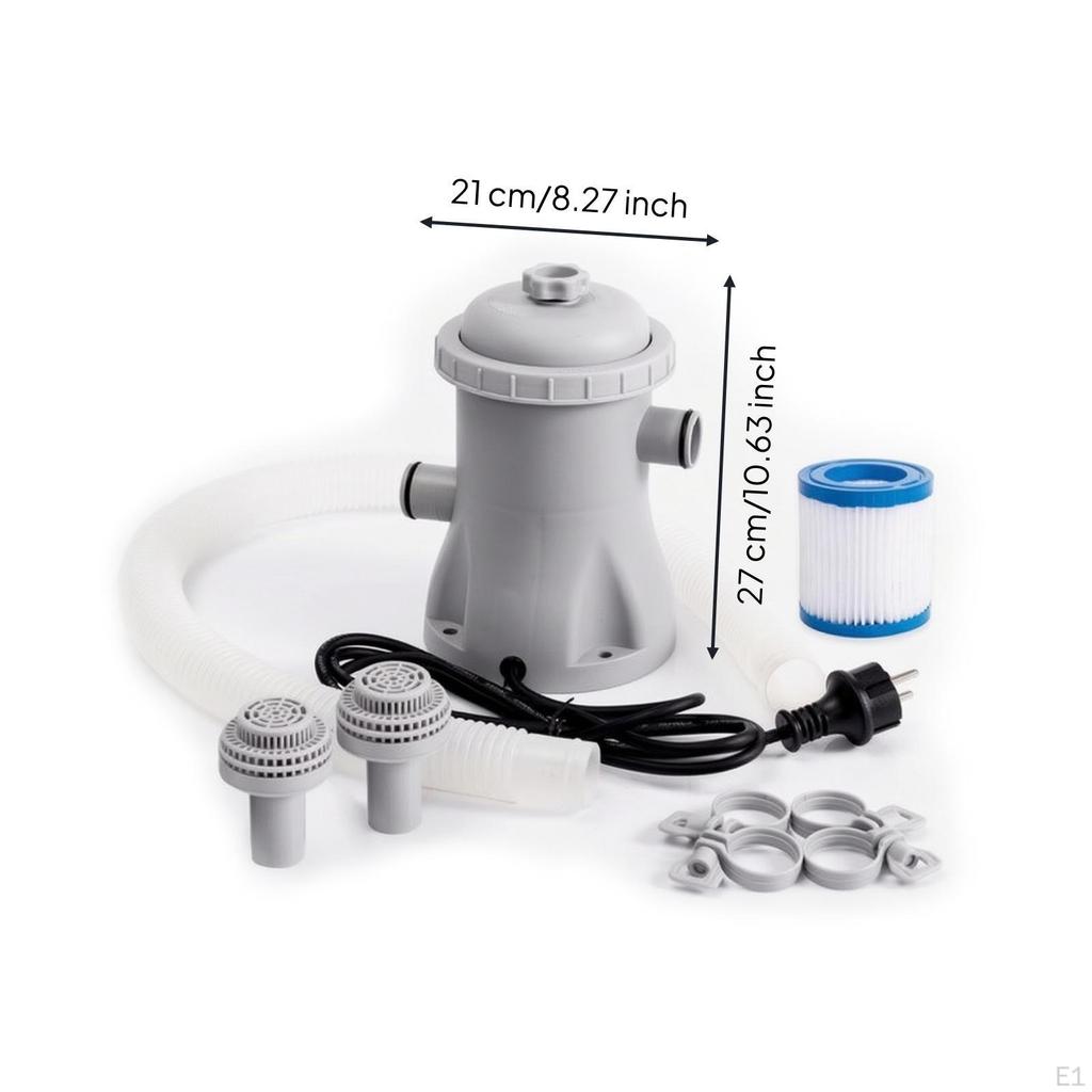 Pool Strainer Pump with Hoses and Adaptors Electric Universal Compatibility