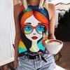Summer Funny Face Cat 3D Print Tank Tops Women Fashion Streetwear Oversized O-Neck Oest Off Shoulder Sleeveless Woman Camisole