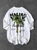 Lebhaftes Malibu Vibe T-Shirt mit Palmen- und Kalifornien-Schriftzug-Print auf Weiß 100% Baumwolle Unisex T-Shirt Sommer Freizeitkleidung