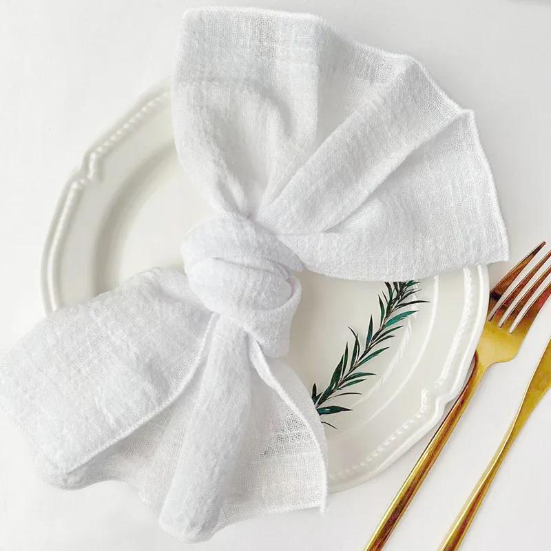 50pcs Handmade Gauze Napkins 30X30cm Cotton Cloth Napkins Fabric Serviette Gauze Table Towels for Wedding Party Baby Shower Set