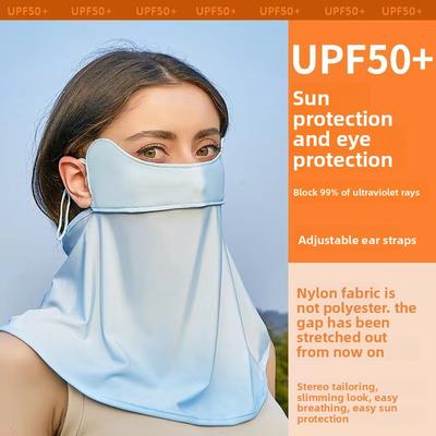 Motorrad Sonnenschutzmaske, langer Anti-UV-Schleier, dünner Eisseiden-Nackenschutz, atmungsaktive Gesichtsabdeckmaske