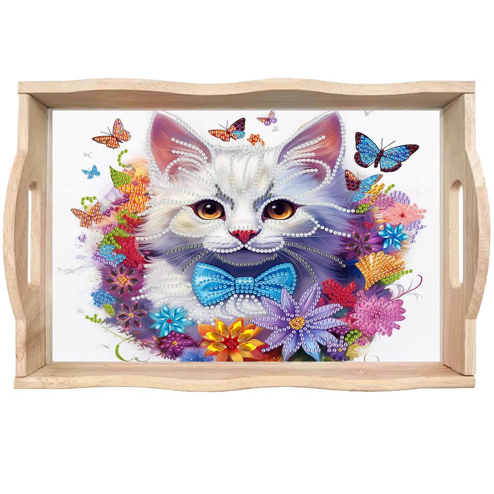 Drewniany Koliber 5D DIY Malowanie Diamentami Taca Do Serwowania Prostokątna Diamentowa Dekoracyjna Taca Do Serwowania na Biurko Stolik Kawowy