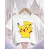 Süßes Pikachu Mode T-Shirt 3-14J Jungen Mädchen Sommer Kawaii Street Heiß Cartoon Lässig Rundhalsausschnitt Kinder