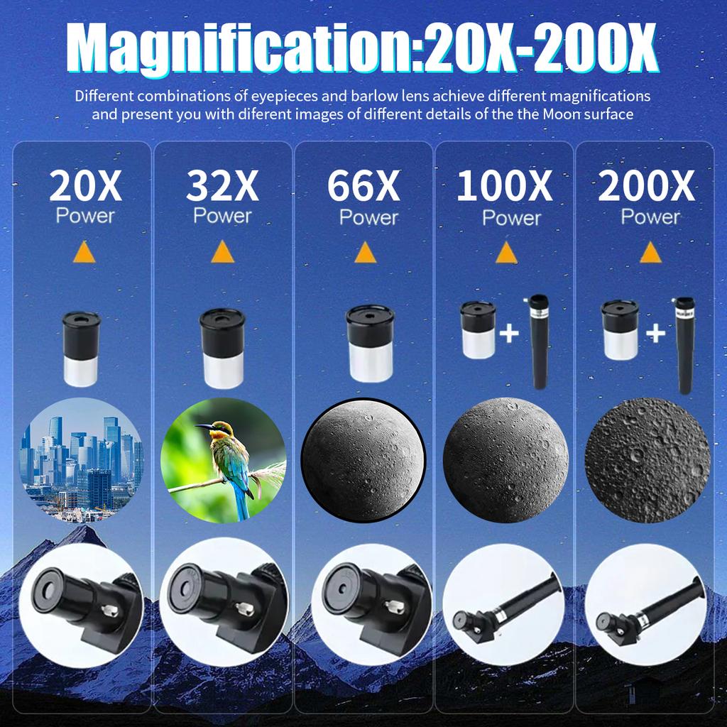 Professional Upgraded Astronomical Telescope Bak4 Prism High Power For Moon Watching Stargazing Bird Watching Gift