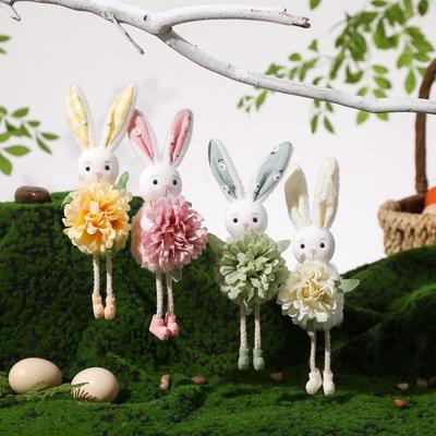 Photo Props Soft Easter Rabbit Pendant Cute Animal Bunny Ornaments Colorful Rabbit Hanging Ornament Home Room Decor