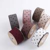 5 Yards Velvet Ribbon Tape with Round Dots for Gifts Box Packaging Wedding Event Party Decor DIY Hair Bow Accessory Cake Bouquet