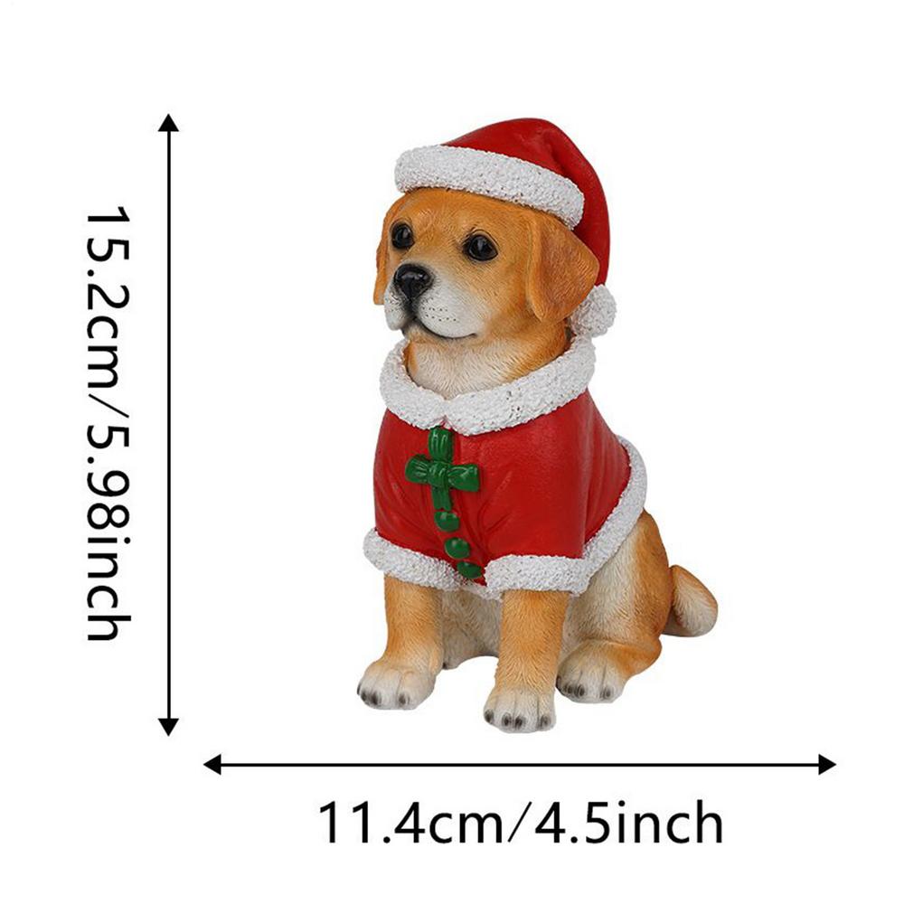 Christmas Dog Resin Decoration Cute CorgiBeagle Labrador Dog Wearing Christmas Hat And Christmas Sweater Christmas Ornament