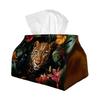 1pc Jaguar Jungle Portrait Tissue Holder | Versatile Napkin Dispenser, Ideal for Home Use, Parties, And Car Decor Tropical Leaf Animal - Stylish Tissu