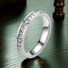 Stainless Steel Ring with Star-Inlaid Diamonds, Fade-Resistant, Titanium Finish