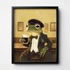 Gentleman Frog Vintage Portrait Print Poster Frog Wearing Clothes Print Renaissance Animal Portrait Canvas Painting Funny Poster