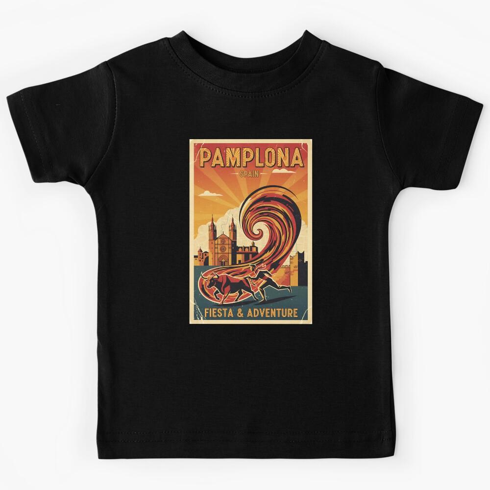 Pamplona Spain 1950s Vintage Travel Tourism Kids T-Shirt 160