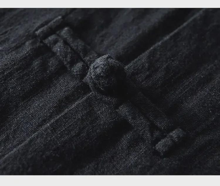 Men's Chinese Buttoned Cotton-Linen Shirt Jacket: Casual Tang Suit, Loose Ancient-Style Hanfu, Large Size, Middle-Aged Top