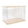 Clear   Display Case Plastic Display Box for Collectibles Doll Home Storage Organizing Toys Wood Base 14.3x8.7 .7in