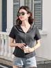 Women's Hooded Zipper Cardigan - 2026 Spring/Summer Cotton Cropped Short Sleeve Top