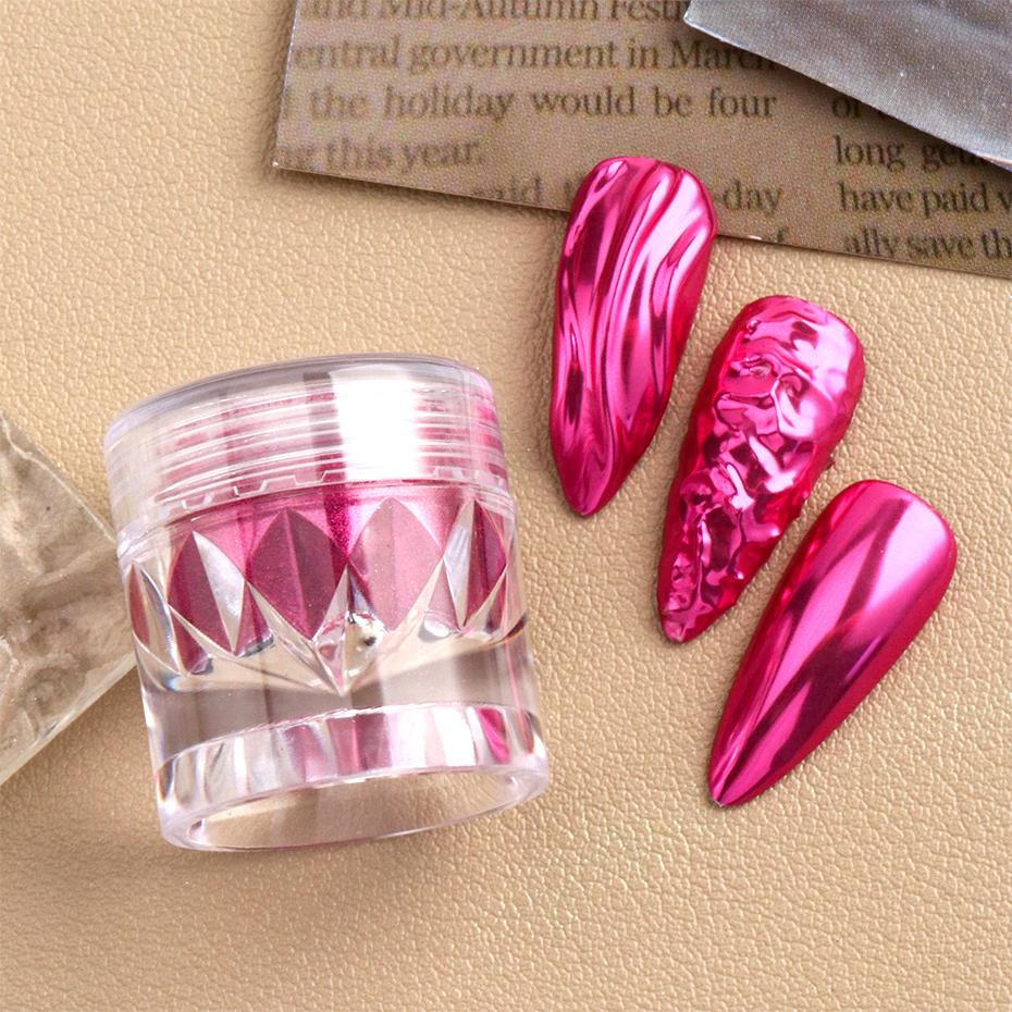 Xiaomi 1 Jar Hot Pink Chrome Nail Powder Metallic Mirror Nail Art Pigment Dust Shiny Rose Gold Manicure Nail Art Glitter Decorations