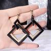 Retro Exaggerated Acrylic Earrings Korean Version Geometric Rhombus Long Earrings Fashion Temperament New Earrings Women