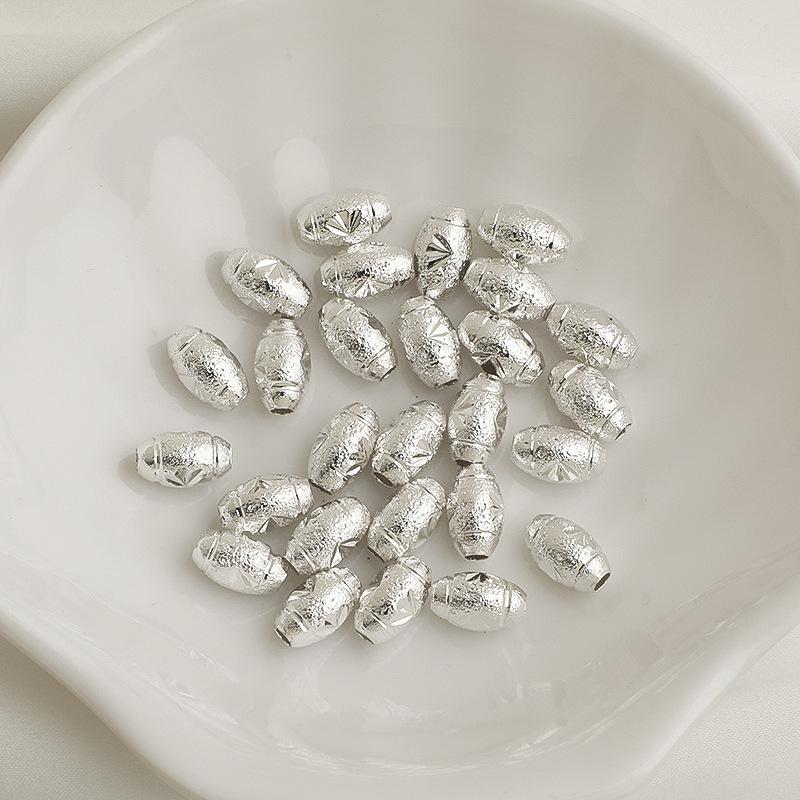 14K Gold Filled Frosted Oval Crystal Bead Spacers for DIY Bracelet Jewelry