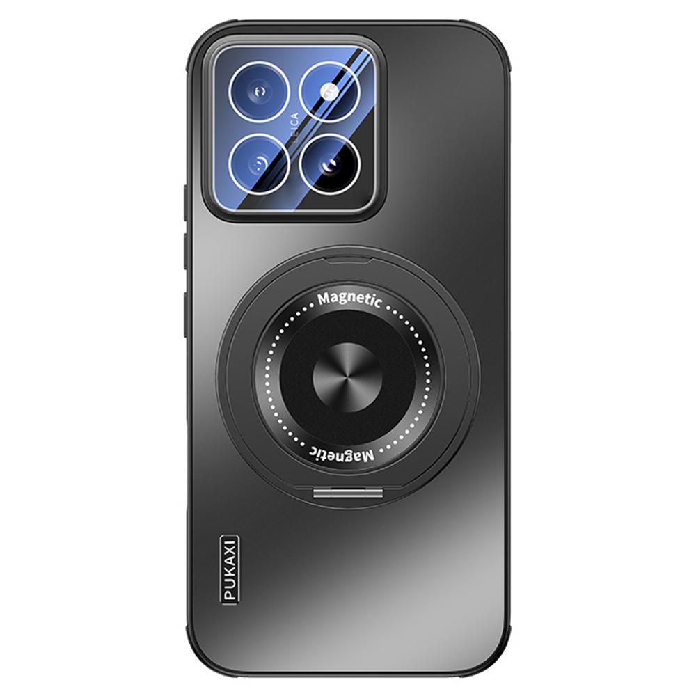 

For Xiaomi 14 Pro Case Compatible with MagSafe Kickstand TPU PC Heat Dissipation Phone Cover Black