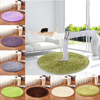 1PC Bedroom Round Carpet Non Slip Circles Mat Round Rug Small Rugs Long Plush Rugs Washable