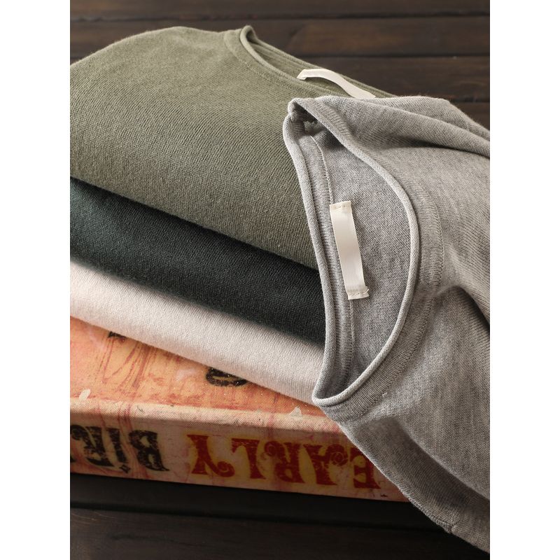 Nordic Orders! High-End Wool Blend! Export Surplus Men's Autumn and Winter Thin Rolled-Edge Base Knit Sweater