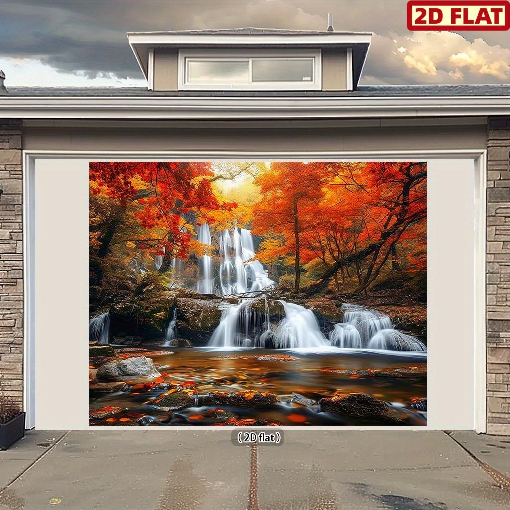 2D Plane 1 Piece with Autumn Leaves and Waterfall Background Suitable for Parties Weddings and Birthdays