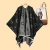 Women S Warm Tassel Jacquard Split Shawl Cardigan For Winter