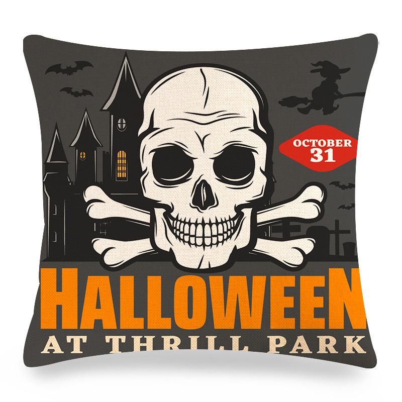 Halloween Pumpkin Ghost Castle Digital Printing Short Plush Pillow Covers for Car Sofa Office Cushion Cover Home Goods 60x60cm