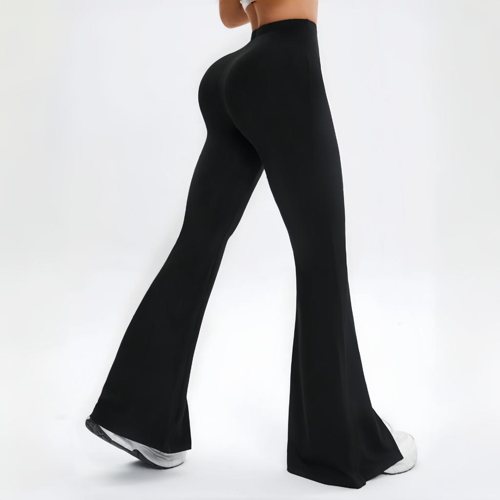 Women's High Waist Flare Leggings Pants Split Hem Casual Slim Fit Comfy Yoga Trousers