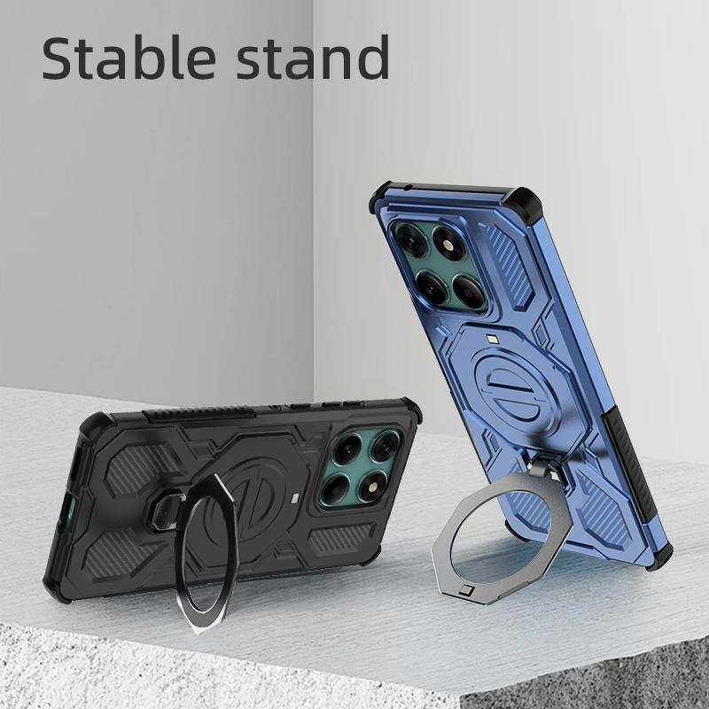 KEYSION Shockproof Magnetic Case for Motorola Edge 60 Fusion 5G Upright Live Ring Stand Phone Back Cover for MOTO Edge 60 60S 5G