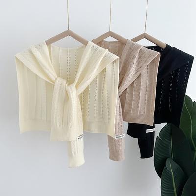 Mode Koreanischer Herbst Strickschal Damenbluse Schulter Falscher Kragen Cape Einfarbig Nackenschutz Schals Damen Winter Indoor