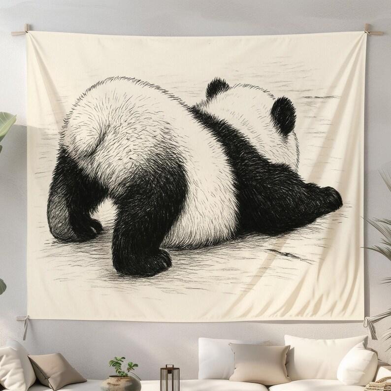 Funny Panda Butt tapestry 75x100 чёрный