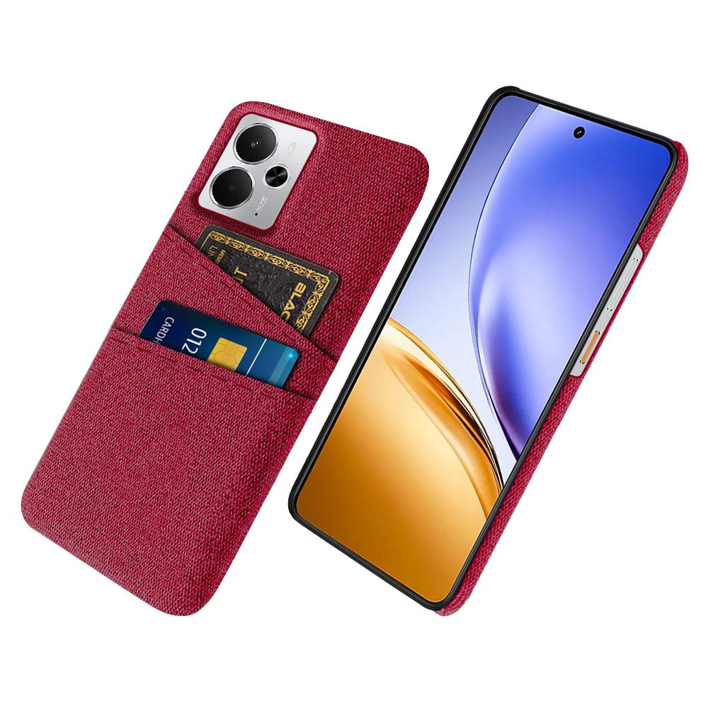 For Realme 14 5G Case Cloth+Hard PC Phone Cover with Dual Card Slots