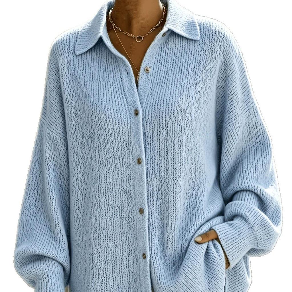 2026 Damen Eleganter Einfarbiger Knopf Langarm Woll Cardigan Pullover