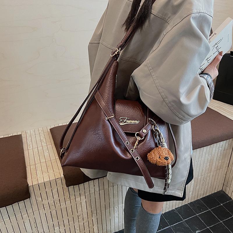 Retro commuter tote bag women's large capacity 2025 new autumn and winter versatile shoulder bag casual multi-functional backpack