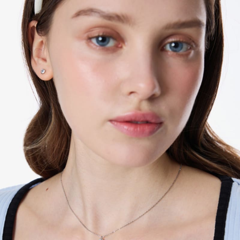 

L’OMBRILLANT Petite Heart Cubic Necklace SILVER_FREE