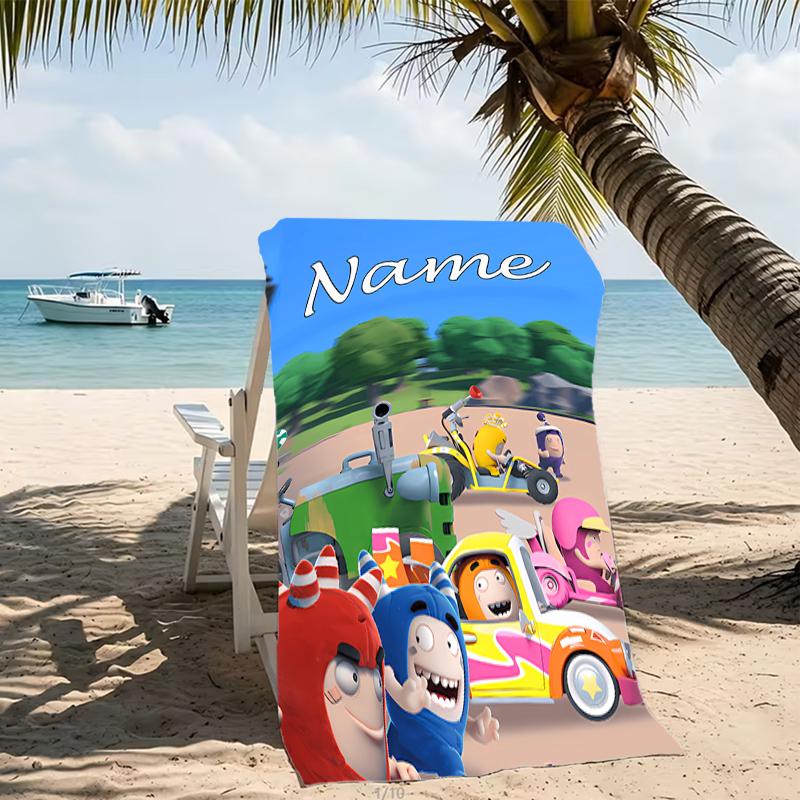 Customizable personalized beach towels Oddbods themed designs.Suitable for the beach, yoga, sports;ideal as beach accessories