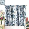 Bird Flower Curtains,Blue Leaves Modern Art Print Window Treatments For Bedroom Living Room Kitchen Home Décor Window Drapes