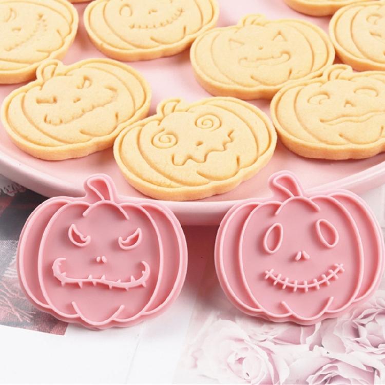 Halloween Baking Essential 3D Pumpkin Cookie Cutters Reusable Plastic Molds For Festives Cookie Cakes And Decorations