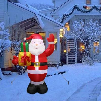 Aufblasbarer Weihnachtsmann im 3-Stil für den Außenbereich mit LED-Leuchten, riesiges Charaktermodell, Weihnachtsgarten-Dekorationsrequisiten