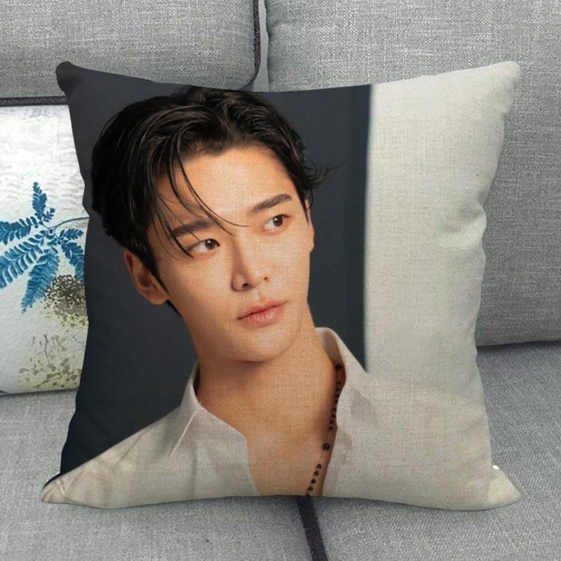 Custom ROWOON Pillowcase Wedding Decorative Cotton Linen Pillow Case For Home PillowCover 45X45(One Sides)