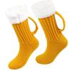 Funny 3D Beer Mug Knitted Socks Men's Padded Warm Mid-Calf Socks Women Winter Soft Sleep Floor Socks Woolen Socks Christmas Gift