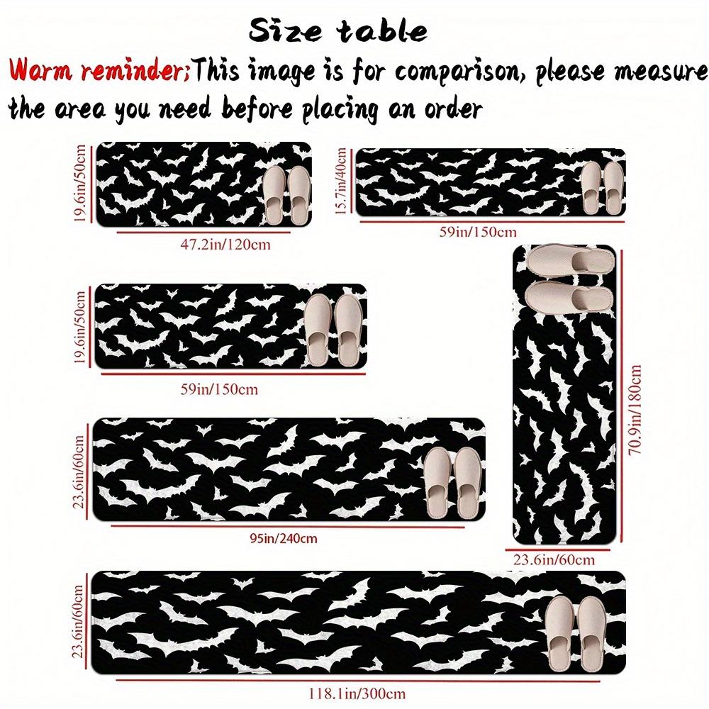1pc Halloween Bat Pattern, Long Runner Rug Series,Home Floor Mat, Doorway Runner, Machine Washable Indoor Entry Carpet, Bedroo