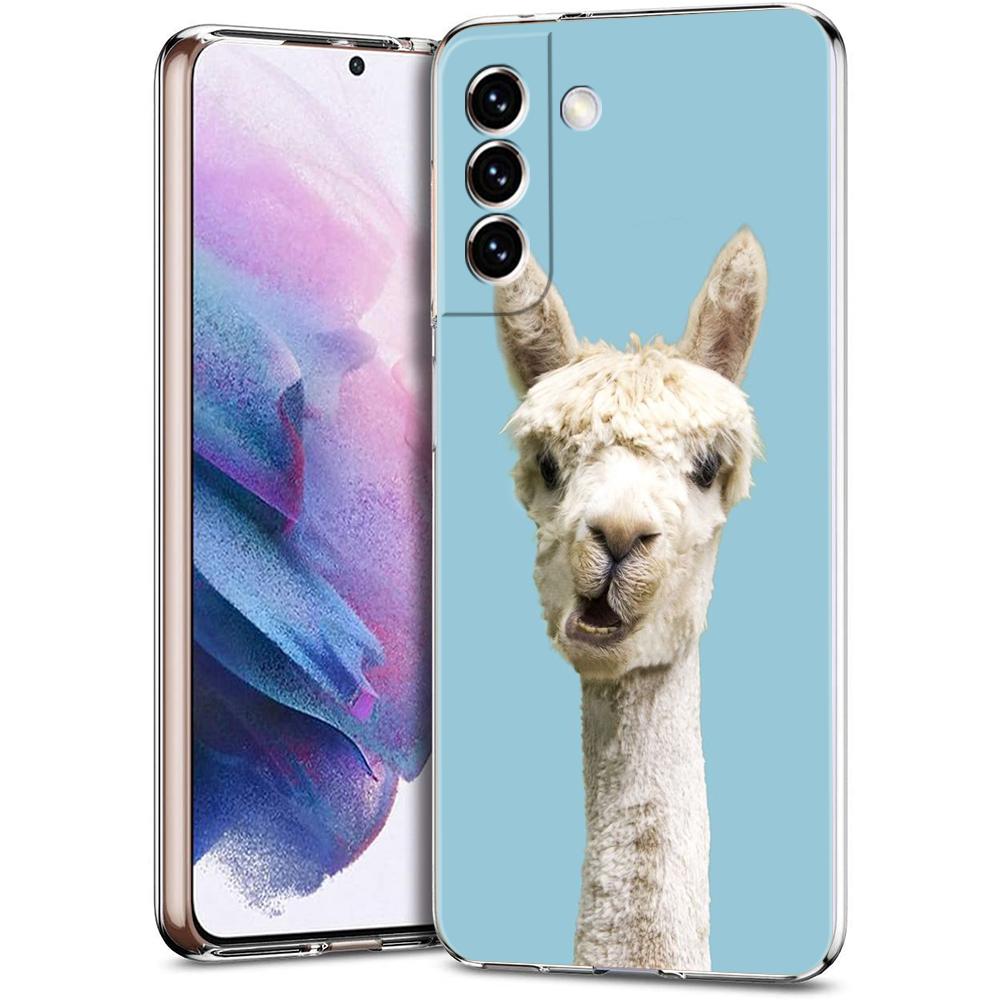 Lama Llama Alpacas Transparent Cover for Samsung Galaxy S24 S23 S22 S20 S21 FE Ultra S24 S23 S10 S10E S9 S8 Plus 5G Phone Case samsung s8