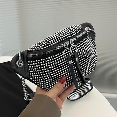 Bolsa feminina e mochila marca fanny pacote diamante cravejado cinto saco versátil saco de peito luxo saco da cintura designer crossbody sacos moda bolsa