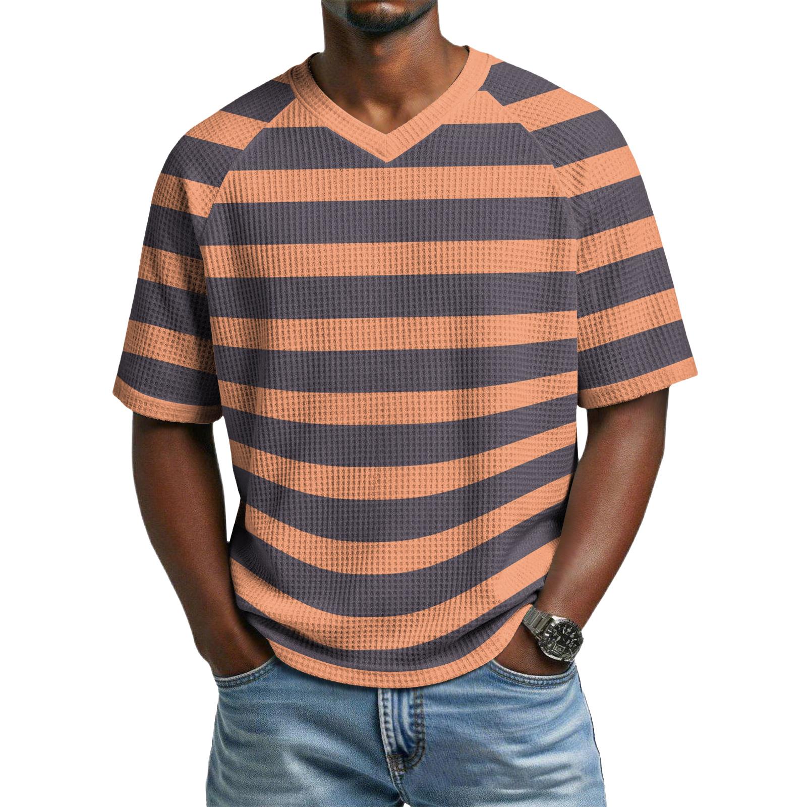 Men s Casual V-Neck Raglan Short-Sleeve Top XL арбуз красный